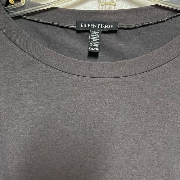 New Eileen Fisher Tencel Jewel Neck MIDI Dress Pewter Sz XXS - Picture 4 of 4